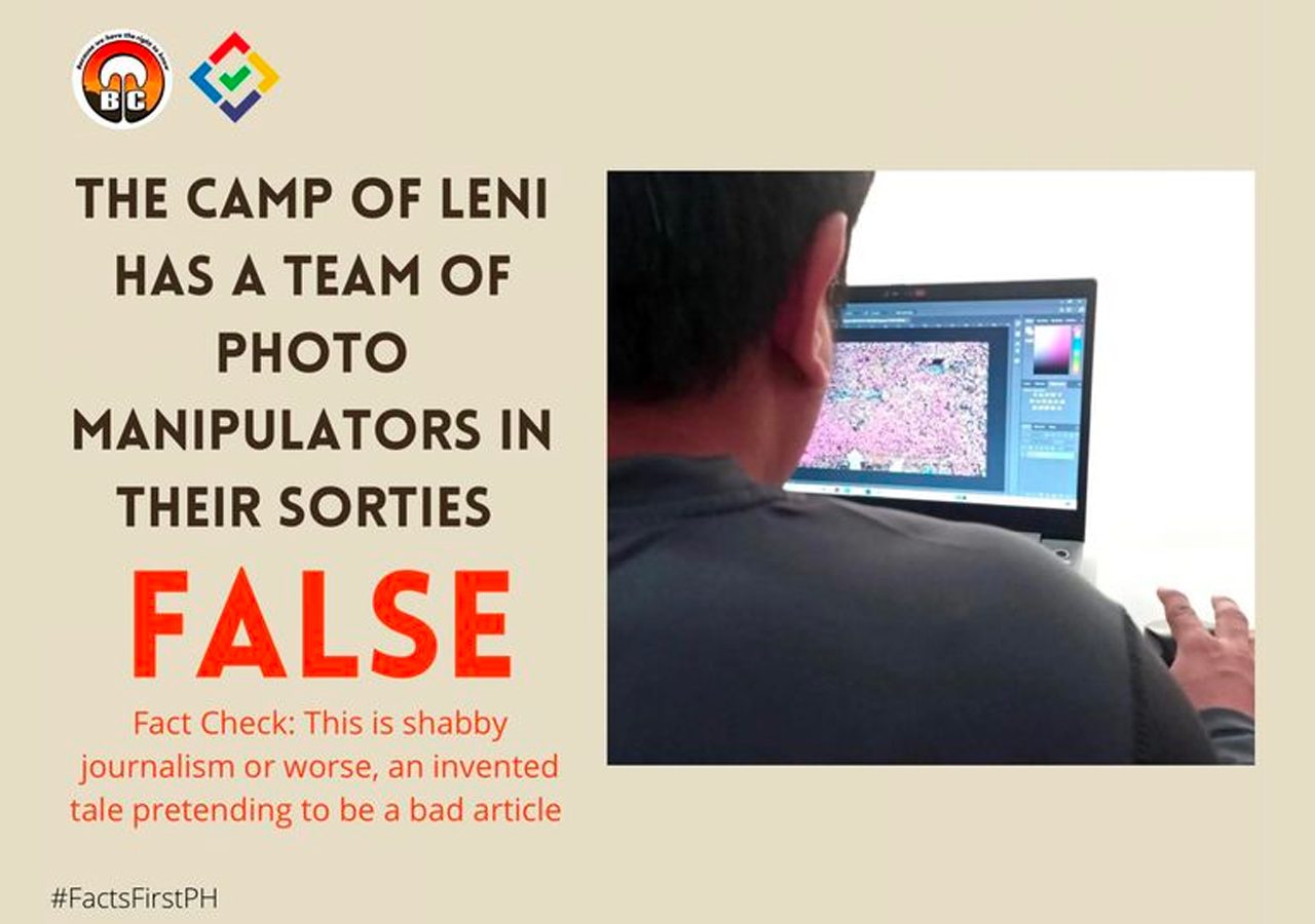 FACT CHECK: Robredo has a team of photo manipulators in sorties #FactsFirstPH