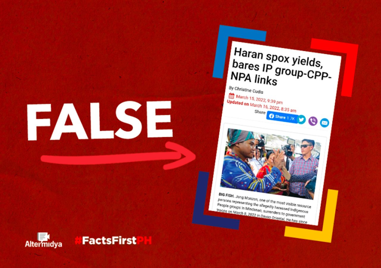 FACT CHECK: Reported harassment & forced evacuation of Lumad groups in Mindanao only for ‘show,’ former Lumad leader claims