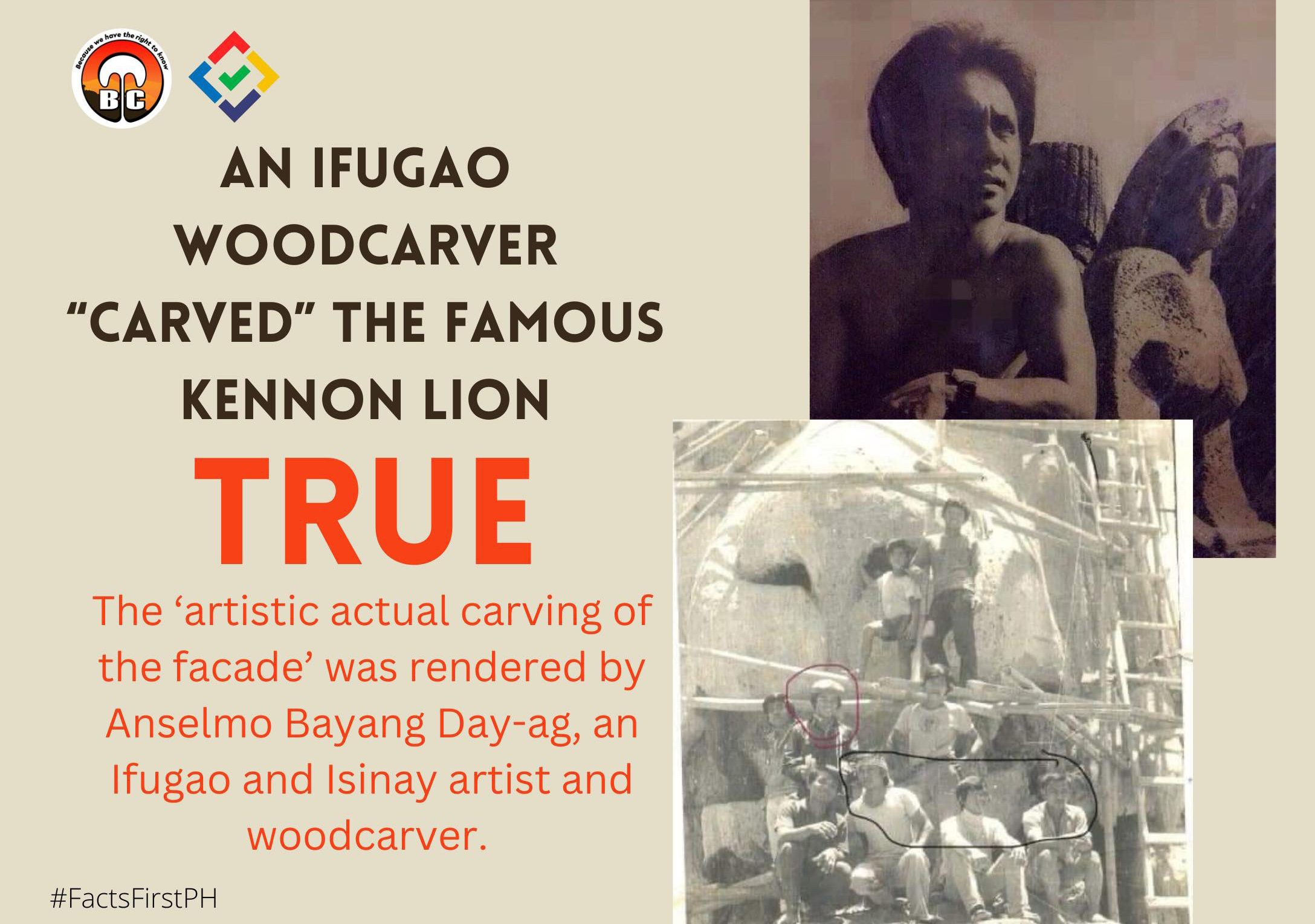 Fact Check: An Ifugao woodcarver “carved” the famous Kennon Lion￼