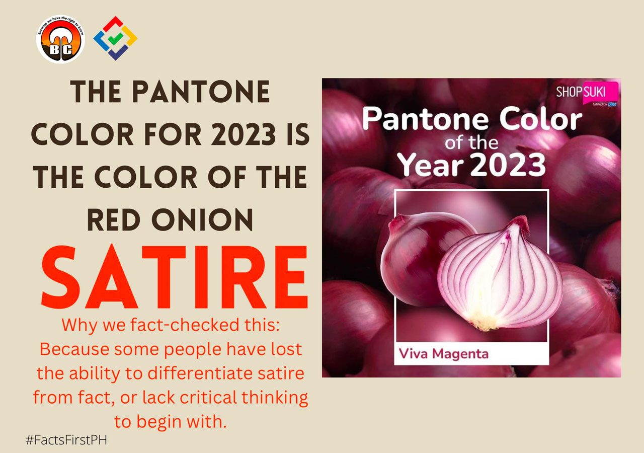 Claim: The Pantone color for 2023 is the color of the red onion