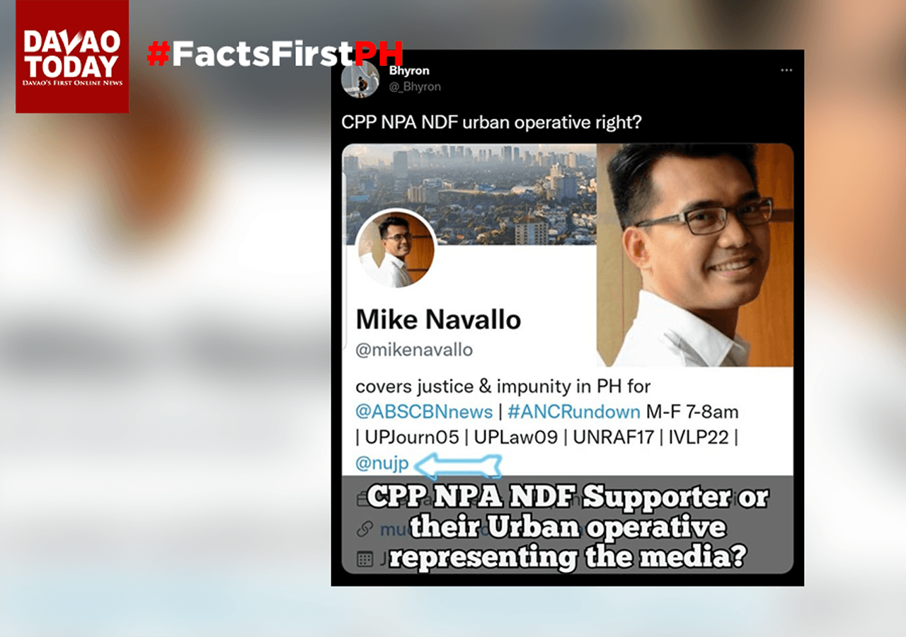 FACT CHECK: ABS-CBN reporter maliciously tagged as CPP-NPA supporter, operative