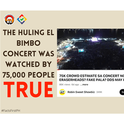 Claim: The Huling El Bimbo concert was watched by 75,000 people