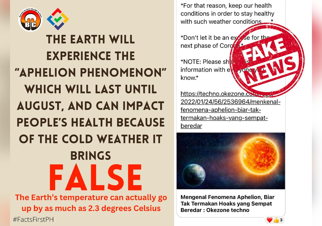 CLAIM The Earth will experience the “Aphelion Phenomenon” which will