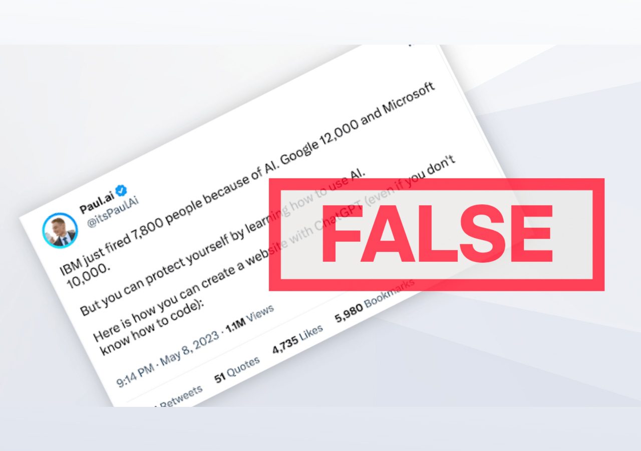 FACT-CHECK: Twitter user falsely claims tech giants have fired thousands of workers due to AI