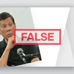FACT CHECK: Duterte denies calling Marcos Jr. a drug addict
