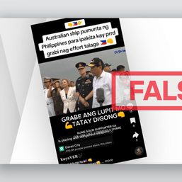FACT CHECK: An Australian Navy ship did not come to PH for Duterte